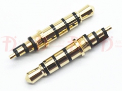 耳機插頭-3.5mm4級4.5盤23.4L鍍金黑膠